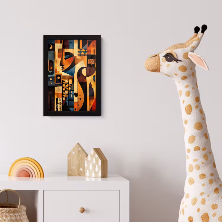 Figuren - Abstract - Symbolen fotolijst zwart zonder passe partout klein -usfeer4_kinderkamer