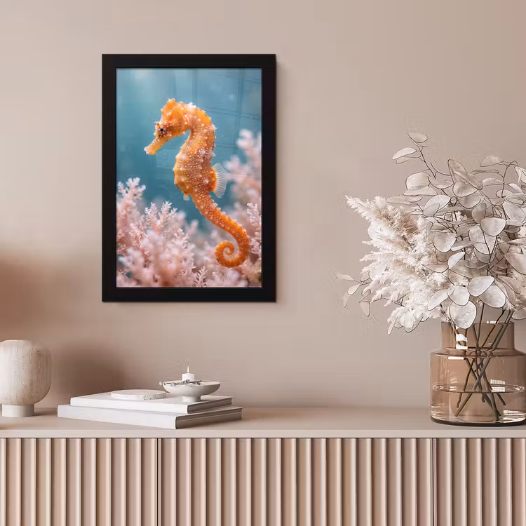Vis - Koraal - Oceaan - Macro - Oranje fotolijst zwart zonder passe partout klein -sfeer5