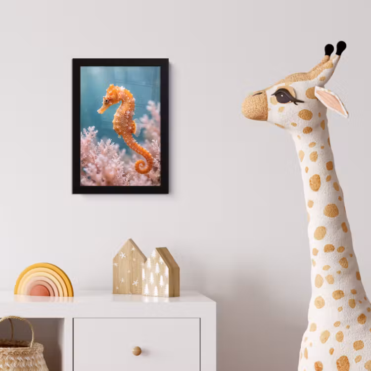 Vis - Koraal - Oceaan - Macro - Oranje fotolijst zwart zonder passe partout klein -usfeer4_kinderkamer