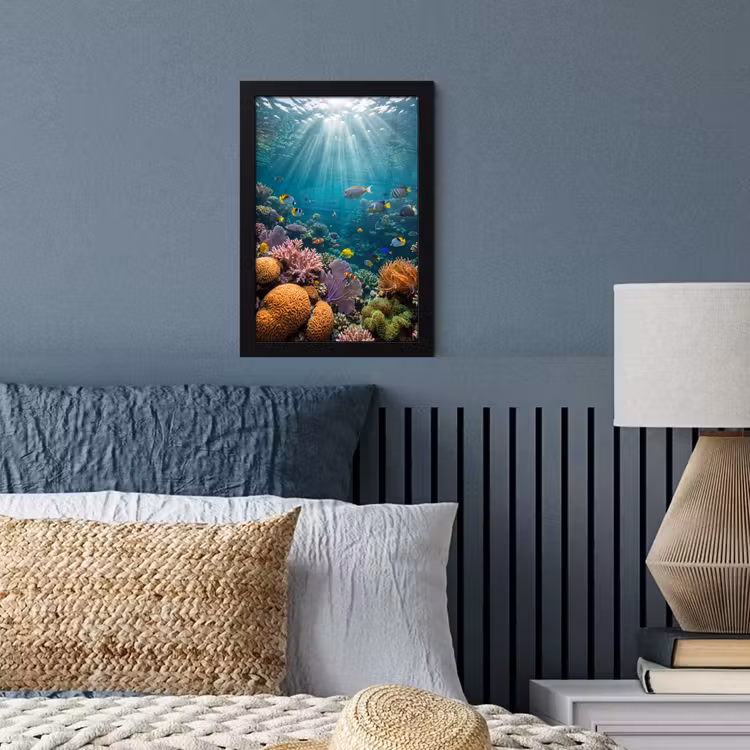 Vis - Koraal - Oceaan - Natuur - Kleurrijk fotolijst zwart zonder passe partout klein -sfeer3