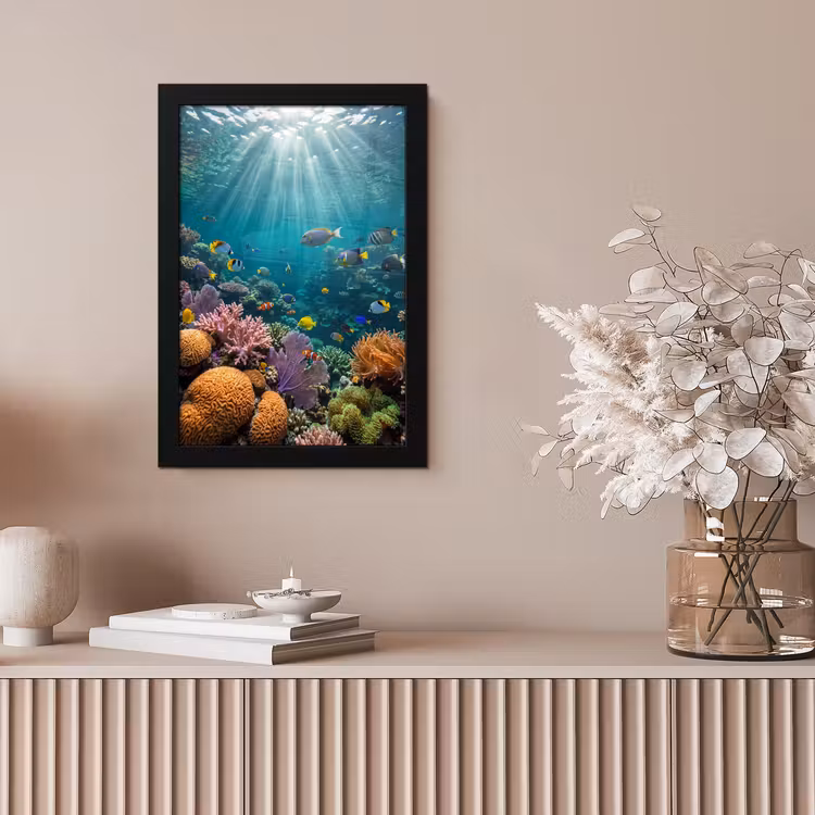 Vis - Koraal - Oceaan - Natuur - Kleurrijk fotolijst zwart zonder passe partout klein -sfeer5