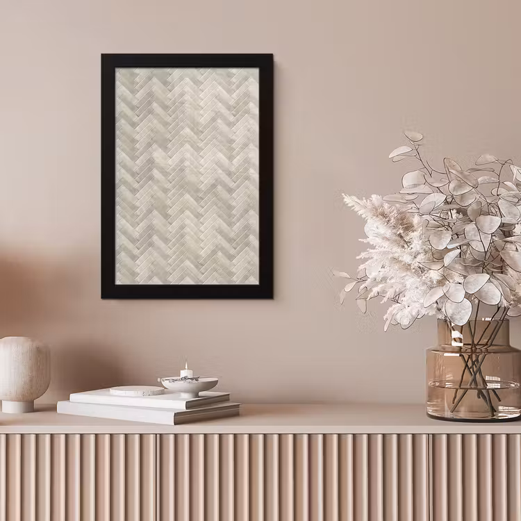 Visgraat - Wandtegel - Beige fotolijst zwart zonder passe partout klein 224 -sfeer5