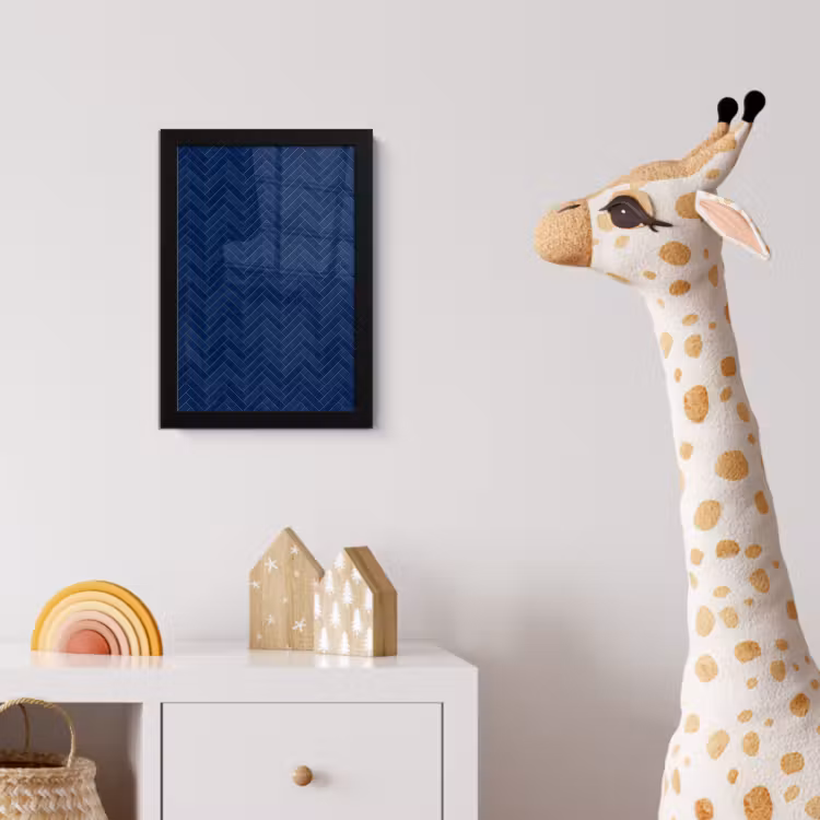 Visgraat - Wandtegel - Donkerblauw - Navy Blue fotolijst zwart zonder passe partout klein 224 -usfeer4_kinderkamer