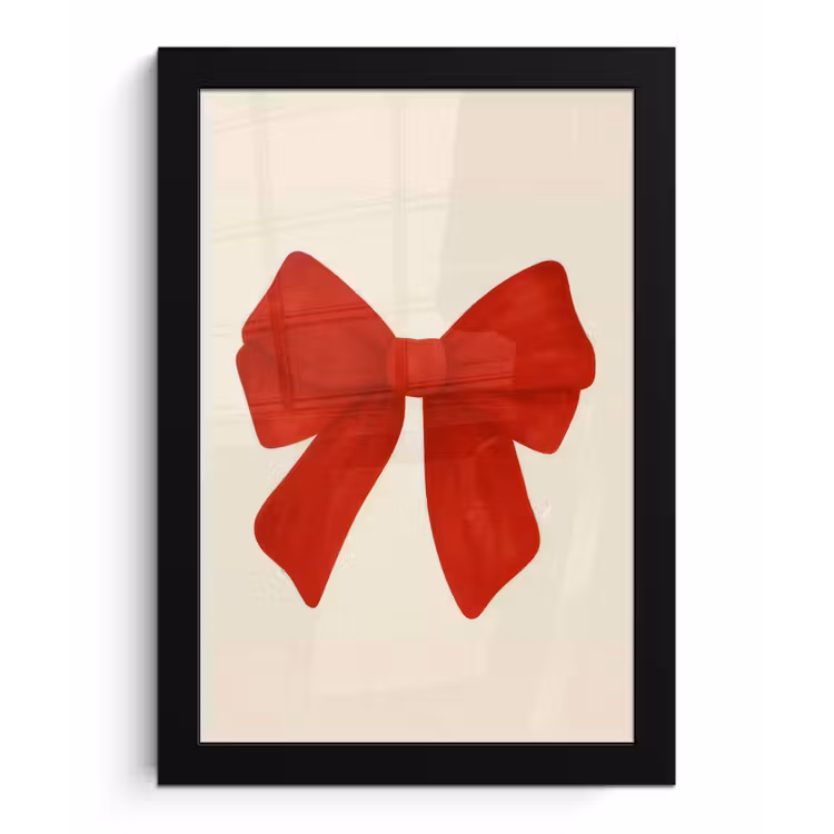 Strik - Symmetrisch - Rood - Lint fotolijst zwart zonder passe partout klein -3d