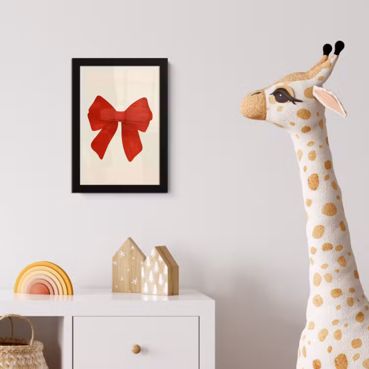 Strik - Symmetrisch - Rood - Lint fotolijst zwart zonder passe partout klein -usfeer4_kinderkamer