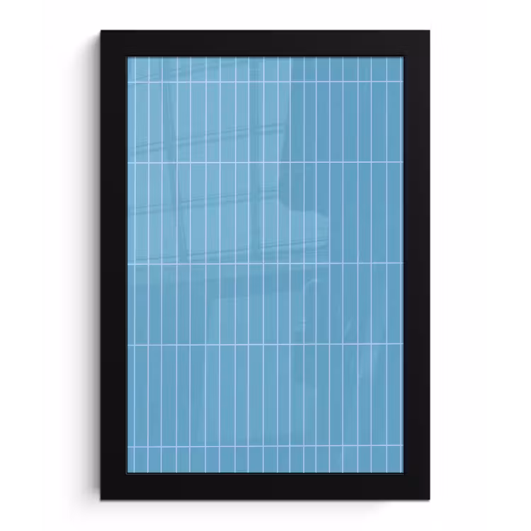 Tegel - Langwerpig - Patroon - Blauw fotolijst zwart zonder passe partout klein 224 -3d