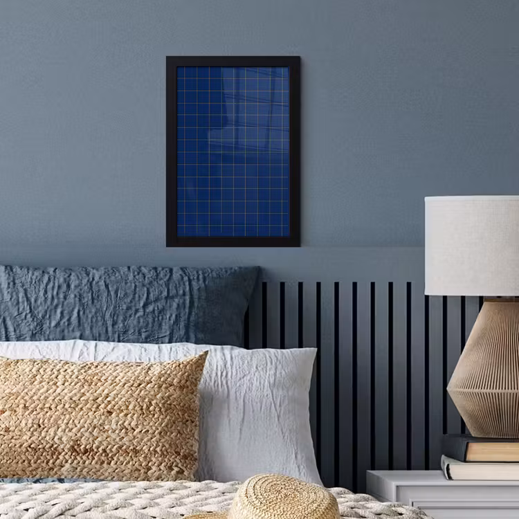 Tegel - Patroon - Blauw fotolijst zwart zonder passe partout klein 224 -sfeer3