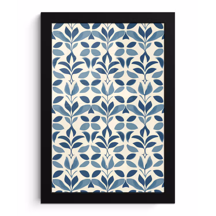 Flora - Modern - Blauw fotolijst zwart zonder passe partout klein 224 -3d