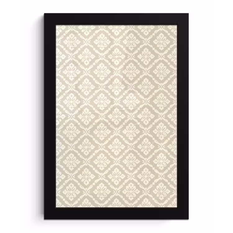 Floraal - Ornament - Beige fotolijst zwart zonder passe partout klein 224 -3d