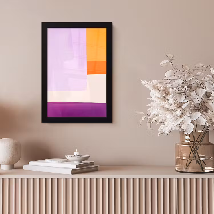 Vlakken - Abstract - Rechthoekig - Oranje fotolijst zwart zonder passe partout klein -sfeer5