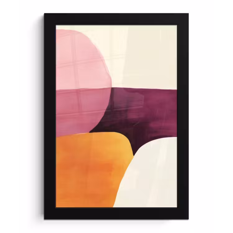 Vormen - Abstract - Kleurrijk fotolijst zwart zonder passe partout klein -3d