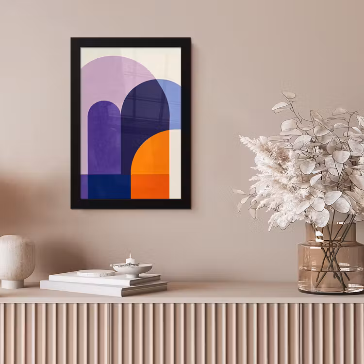 Vormen - Abstract - Grafisch - Oranje fotolijst zwart zonder passe partout klein -sfeer5