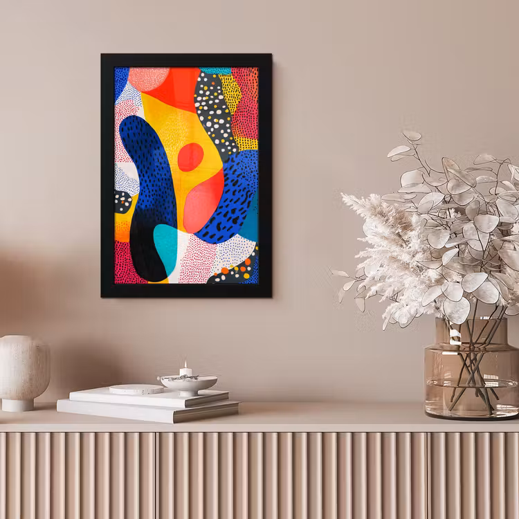 Vormen - Abstract - Stippels - Blauw fotolijst zwart zonder passe partout klein -sfeer5