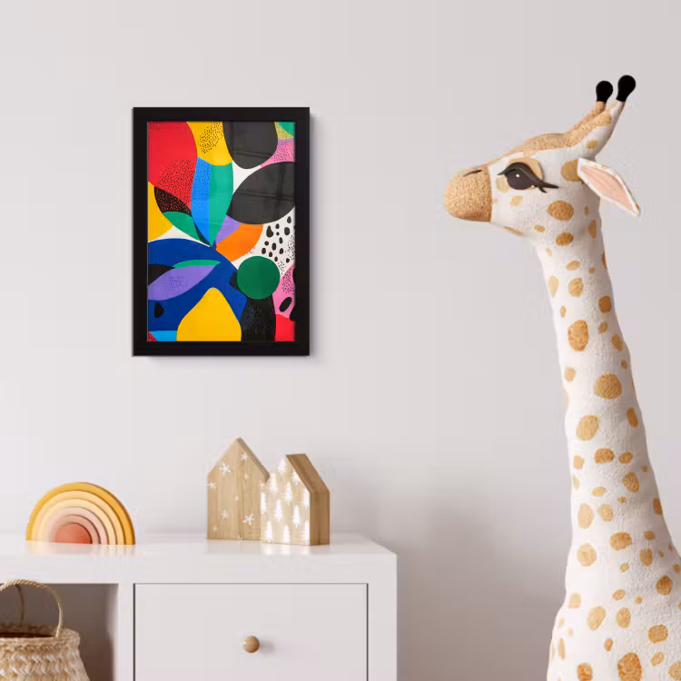 Vormen - Stippen - Kleurrijk fotolijst zwart zonder passe partout klein -usfeer4_kinderkamer
