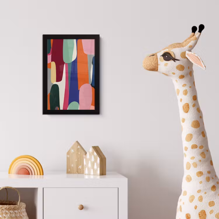 Vormen - Ritmisch - Kleuren - Abstract fotolijst zwart zonder passe partout klein -usfeer4_kinderkamer