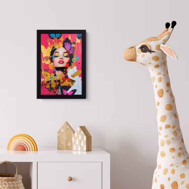 Vrouw - Abstract - Kleurrijk fotolijst zwart zonder passe partout klein -usfeer4_kinderkamer