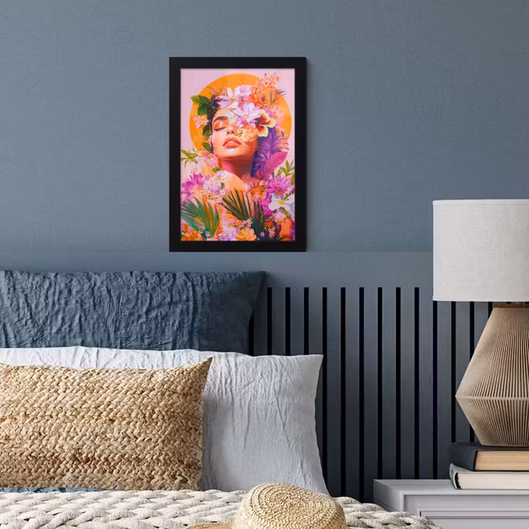 Vrouw - Abstract - Cirkel - Bloemen fotolijst zwart zonder passe partout klein -sfeer3