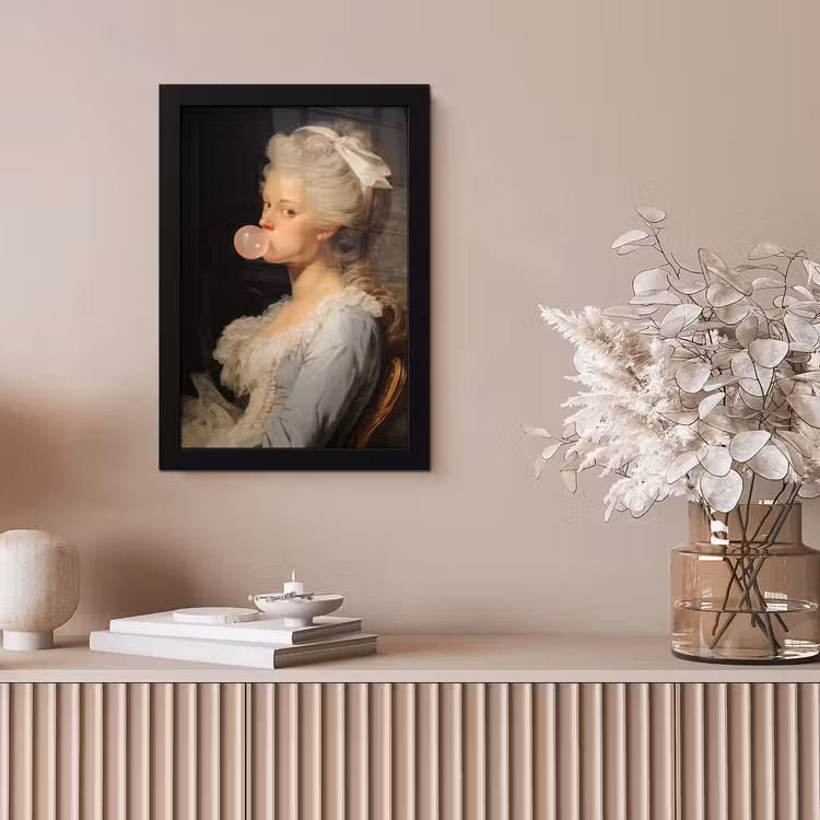 Vrouw - Barokjurk - Kauwgom fotolijst zwart zonder passe partout klein -sfeer5