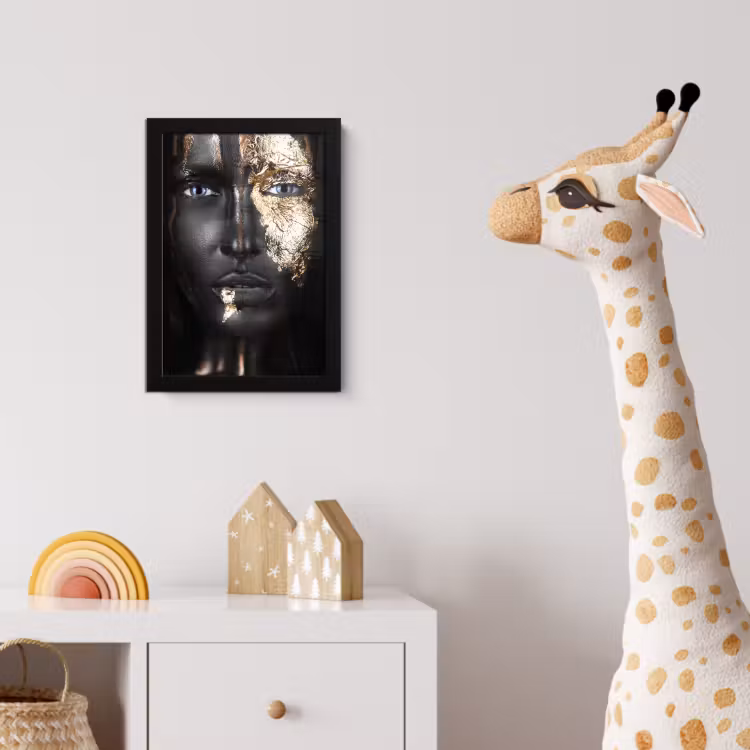 Vrouw - Bladgoud - Zwart - Goud - Luxe fotolijst zwart zonder passe partout klein -usfeer4_kinderkamer