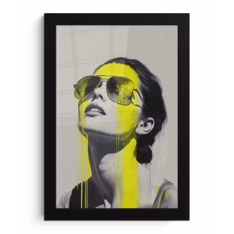 Vrouw - Bril - Verf fotolijst zwart zonder passe partout klein -3d