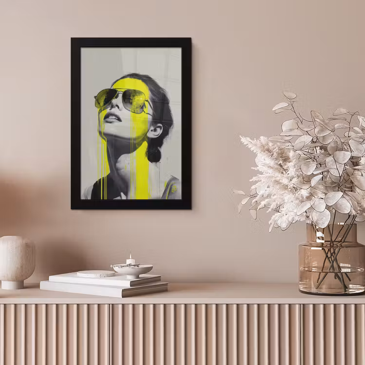 Vrouw - Bril - Verf fotolijst zwart zonder passe partout klein -sfeer5
