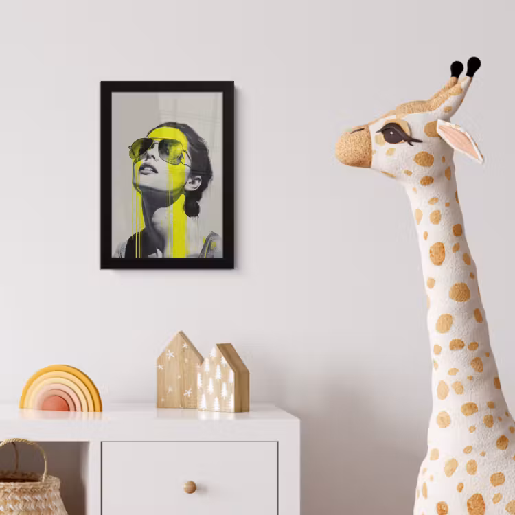 Vrouw - Bril - Verf fotolijst zwart zonder passe partout klein -usfeer4_kinderkamer