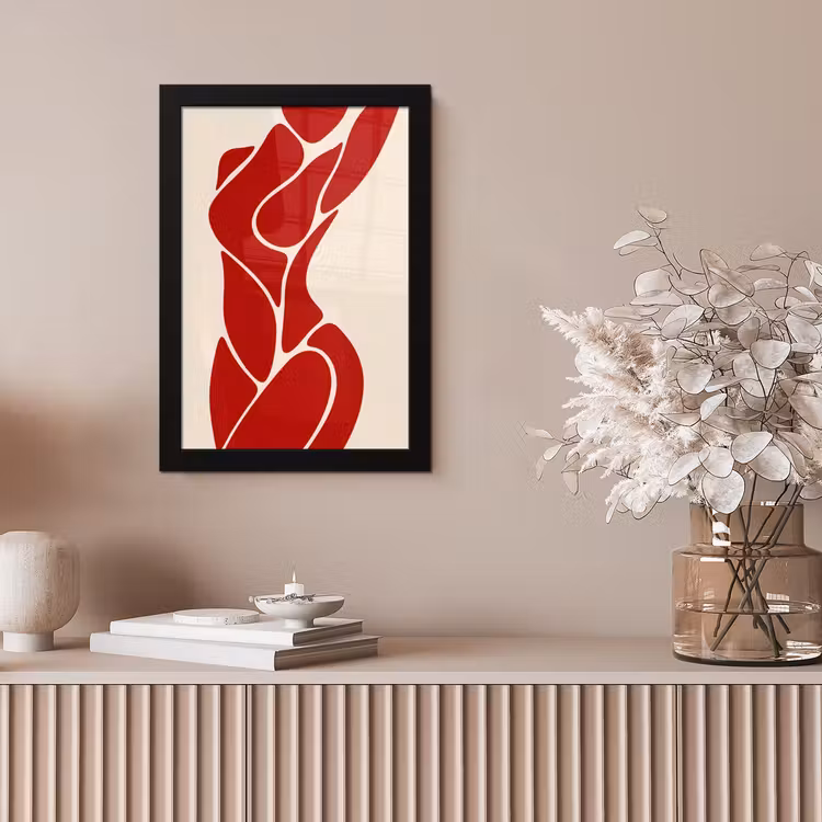 Vrouw - Figuur - Abstract - Modern - Rood fotolijst zwart zonder passe partout klein -sfeer5