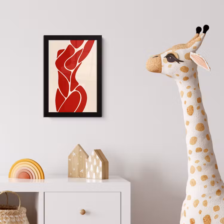 Vrouw - Figuur - Abstract - Modern - Rood fotolijst zwart zonder passe partout klein -usfeer4_kinderkamer