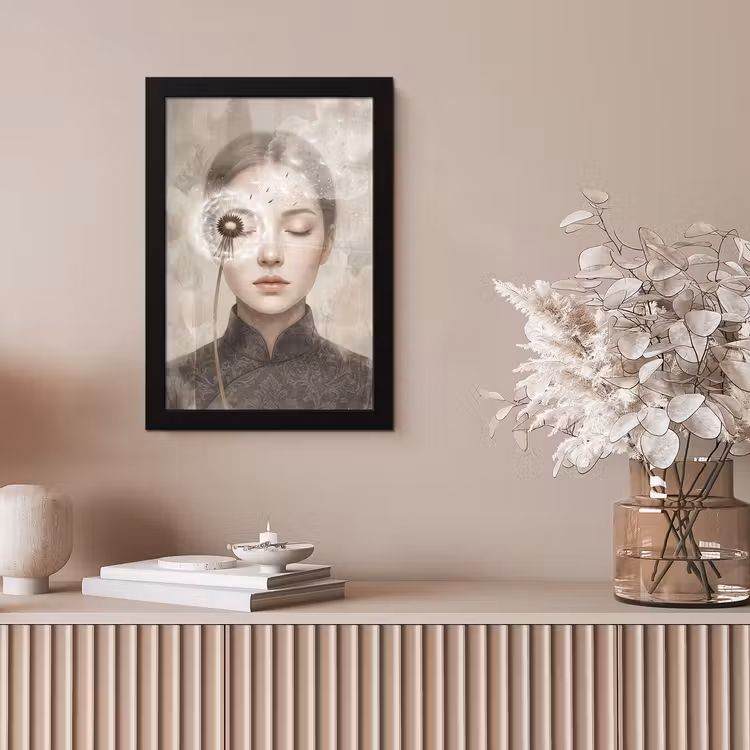 Vrouw - Sereen - Grijs fotolijst zwart zonder passe partout klein -sfeer5