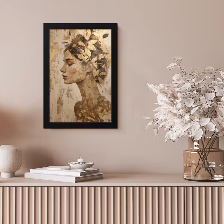 Vrouw - Goud - Abstract - Textuur fotolijst zwart zonder passe partout klein -sfeer5