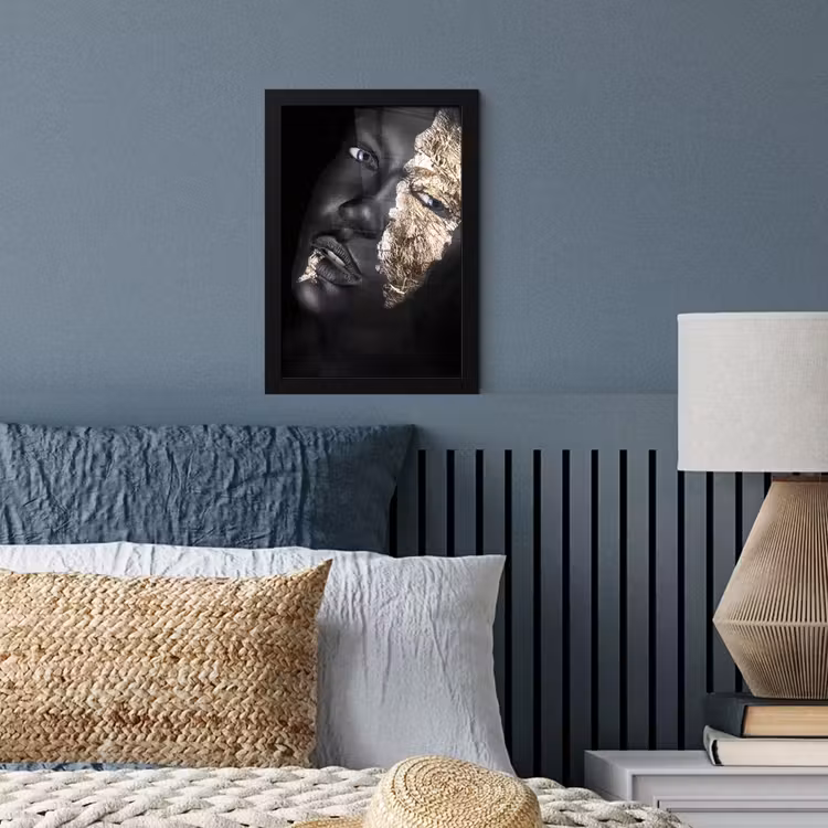 Vrouw - Goud - Zwart - Verf - Luxe fotolijst zwart zonder passe partout klein -sfeer3