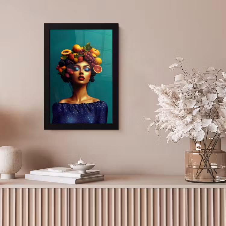 Vrouw - Hoodtooi - Tropisch - Fruit - Druiven fotolijst zwart zonder passe partout klein -sfeer5