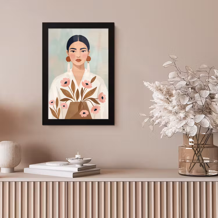 Vrouw - Kimono - Pastel fotolijst zwart zonder passe partout klein -sfeer5