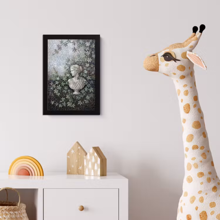 Vrouw - Klassiek - Mozaiëk - Natuur - Groen fotolijst zwart zonder passe partout klein -usfeer4_kinderkamer