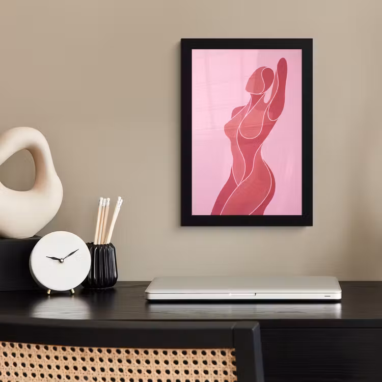Vrouw - Lichaam - Abstract - Roze fotolijst zwart zonder passe partout klein -sfeer1