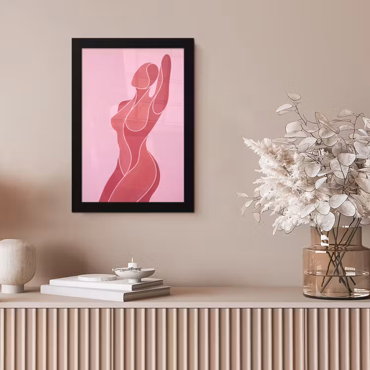 Vrouw - Lichaam - Abstract - Roze fotolijst zwart zonder passe partout klein -sfeer5