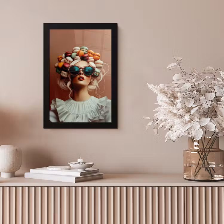Vrouw - Macarons - Bril fotolijst zwart zonder passe partout klein -sfeer5