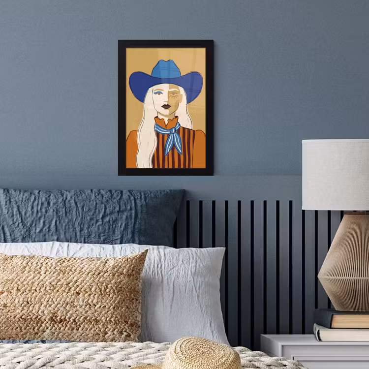 Vrouw - Portret - Abstract - Kleurrijk - Modern fotolijst zwart zonder passe partout klein -sfeer3