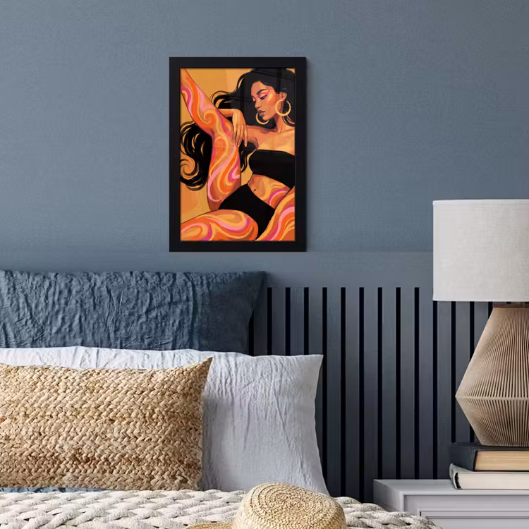 Vrouw - Portret - Abstract - Modern - Kleurrijk fotolijst zwart zonder passe partout klein -sfeer3