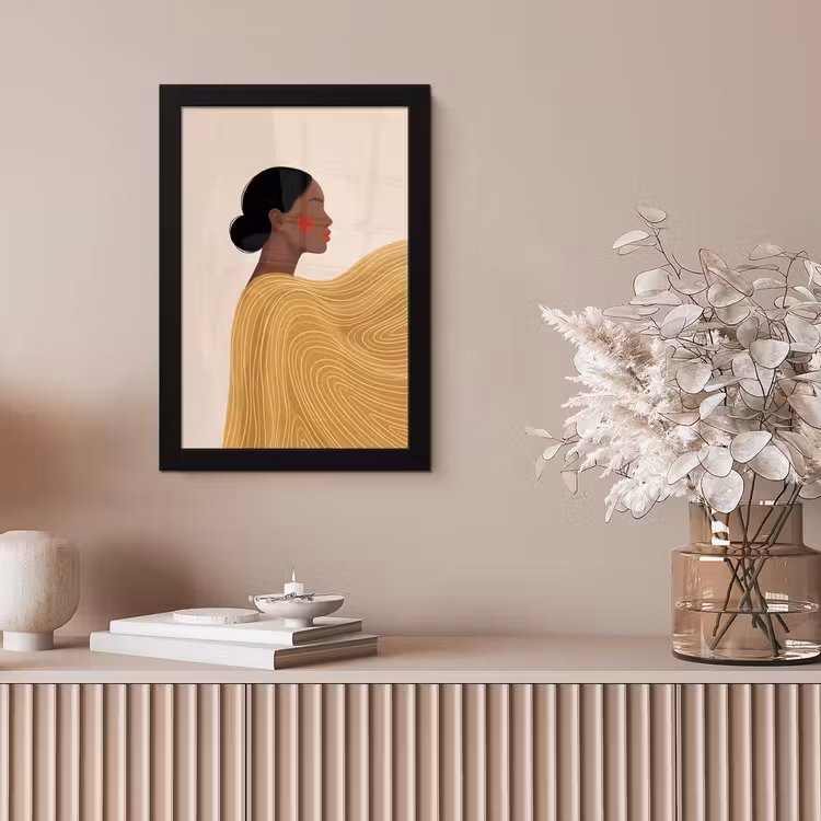 Vrouw - Profiel - Modern - Abstract - Kunst fotolijst zwart zonder passe partout klein -sfeer5
