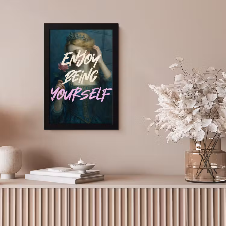 Vrouw - Roos - Quote fotolijst zwart zonder passe partout klein -sfeer5
