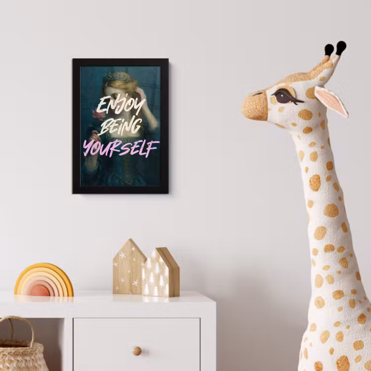 Vrouw - Roos - Quote fotolijst zwart zonder passe partout klein -usfeer4_kinderkamer