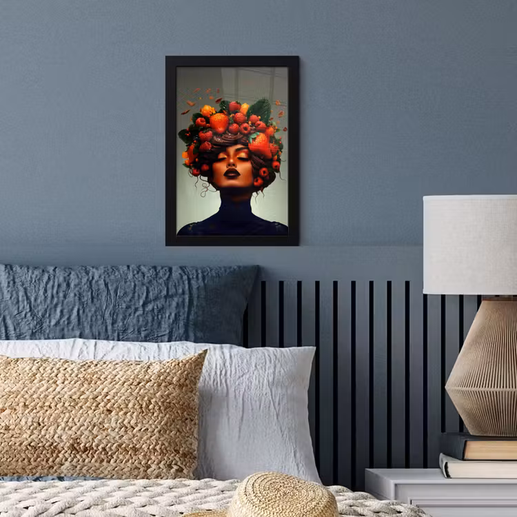 Vrouw - Chocolade - Frambozen - Aardbeien - Koekjes fotolijst zwart zonder passe partout klein -sfeer3