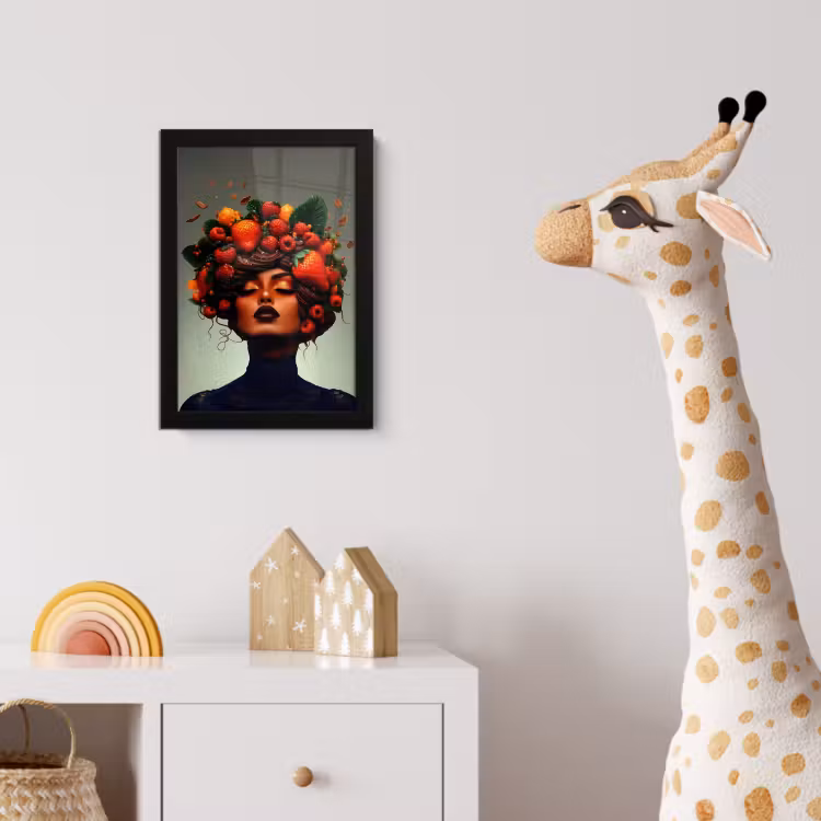 Vrouw - Chocolade - Frambozen - Aardbeien - Koekjes fotolijst zwart zonder passe partout klein -usfeer4_kinderkamer