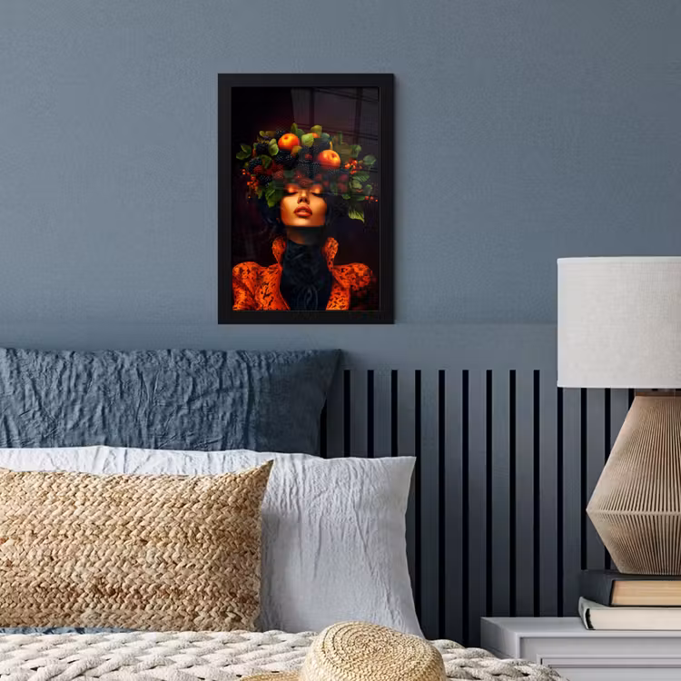 Vrouw - Zwart - Bessen - Bramen - Appels fotolijst zwart zonder passe partout klein -sfeer3