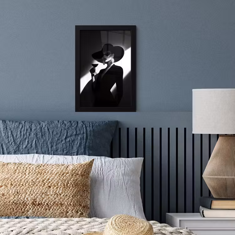 Vrouw - Wijn - Chic fotolijst zwart zonder passe partout klein -sfeer3