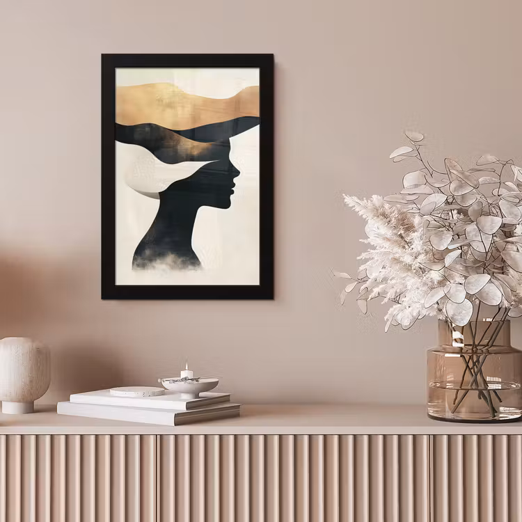 Vrouw - Golven - Zwart fotolijst zwart zonder passe partout klein -sfeer5