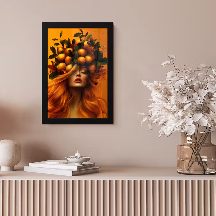 Vrouw - Citroenen - Bloesem - Geel fotolijst zwart zonder passe partout klein -sfeer5
