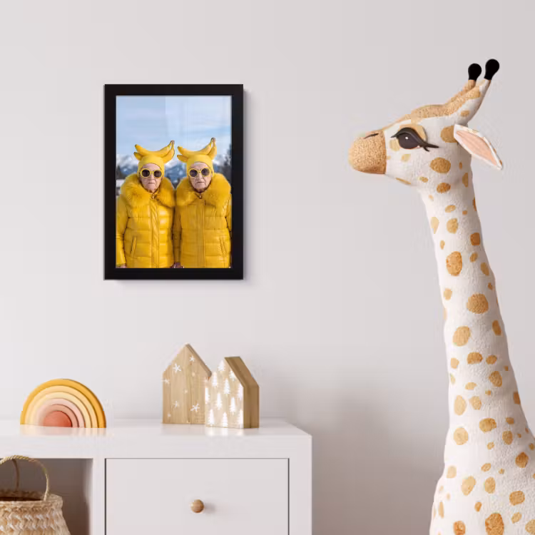 Vrouwen - Bananen - Geel fotolijst zwart zonder passe partout klein -usfeer4_kinderkamer