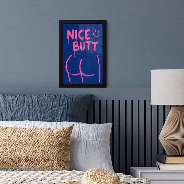 Brutaal - Grappig - Blauw fotolijst zwart zonder passe partout klein -sfeer3